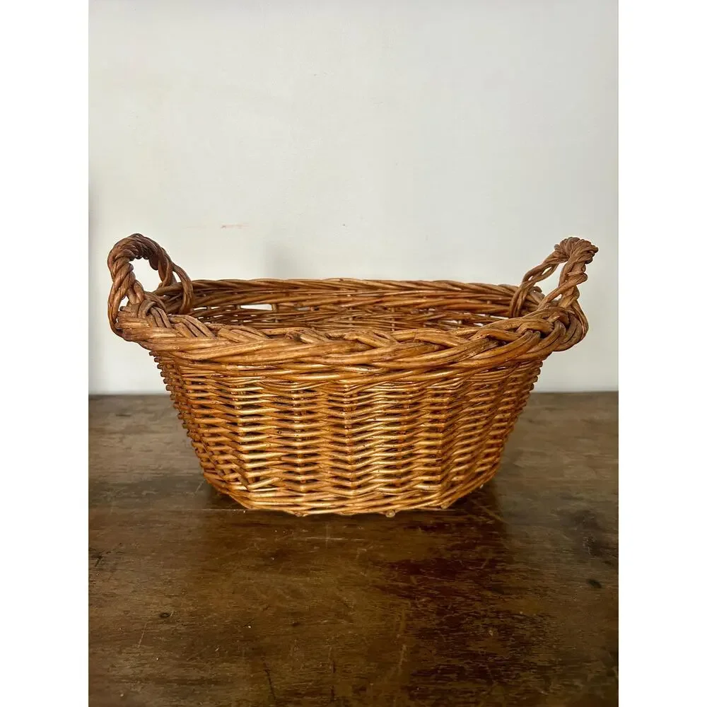 Vintage Wicker Handled Basket | Shabby Chic | Cottagecore | Farmhouse